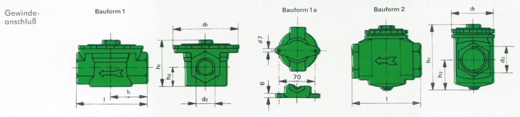 Orsta Micro-S-Filter mit Gewindeanschluss (Bauformen)
